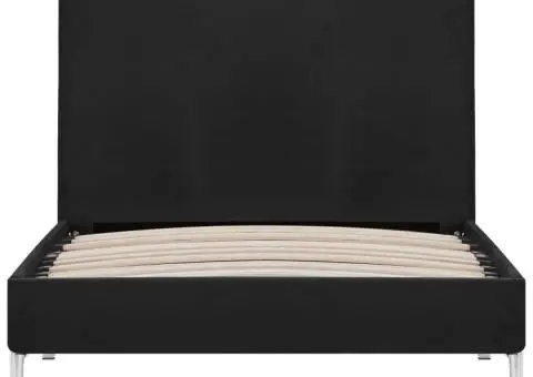 Cadru de pat, negru, 90 x 200 cm, material textil - 3/5