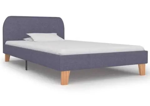 Cadru de pat, gri deschis, 90 x 200 cm, material textil - 1/5