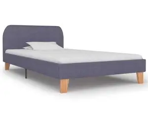 Cadru de pat, gri deschis, 90 x 200 cm, material textil