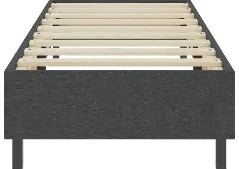 Cadru pat continental, gri, 90x200 cm, material textil - 4/5