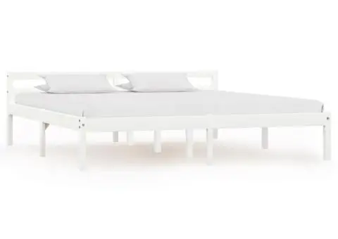 Cadru de pat, alb, 180 x 200 cm, lemn masiv de pin - 1/5