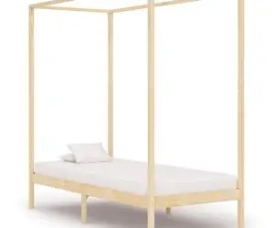 Cadru pat cu baldachin, 90x200 cm, lemn masiv de pin