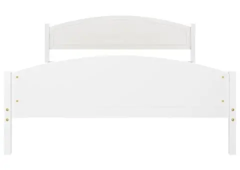 Cadru de pat, alb, 140x200 cm, lemn masiv de pin - 4/5