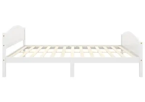Cadru de pat, alb, 140x200 cm, lemn masiv de pin - 5/5