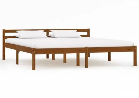 Cadru de pat, maro miere, 160 x 200 cm, lemn masiv de pin - 1/5