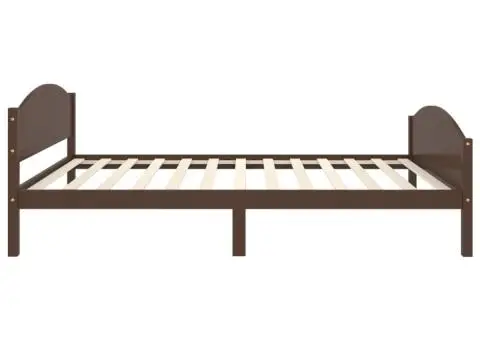 Cadru de pat, maro închis, 120x200 cm, lemn masiv de pin - 5/5