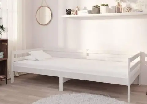 Pat de zi cu saltea, 90x200 cm, lemn masiv de pin - 1/5