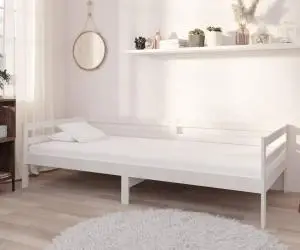 Pat de zi cu saltea, 90x200 cm, lemn masiv de pin