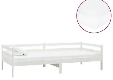 Pat de zi cu saltea, 90x200 cm, lemn masiv de pin - 2/5