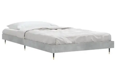 Cadru de pat, gri beton, 90x200 cm, lemn prelucrat - 4/5