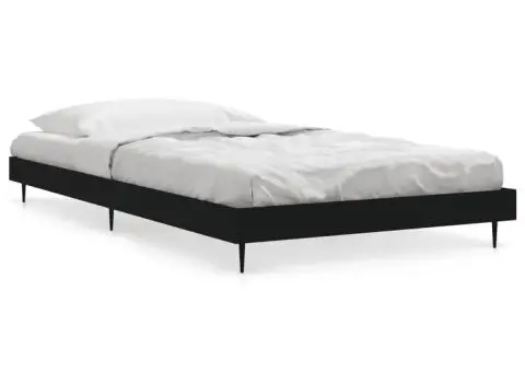 Cadru de pat, negru, 90x200 cm, lemn prelucrat - 2/5