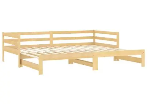 Pat extensibil de zi, 2x(90x200) cm, lemn masiv de pin - 4/5