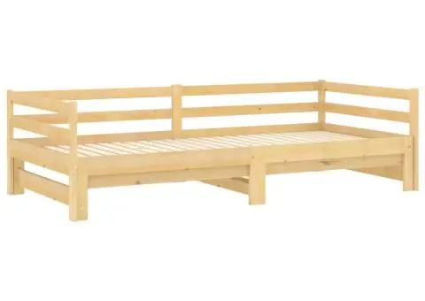 Pat extensibil de zi, 2x(90x200) cm, lemn masiv de pin - 5/5