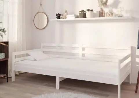 Pat de zi cu saltea, 90x200 cm, lemn masiv de pin - 1/5