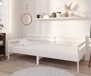 Pat de zi cu saltea, 90x200 cm, lemn masiv de pin