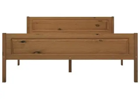 Cadru pat, maro miere, 120x200 cm, lemn masiv de pin - 4/5