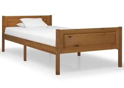 Cadru de pat, maro miere, 90x200 cm, lemn masiv de pin - 1/5