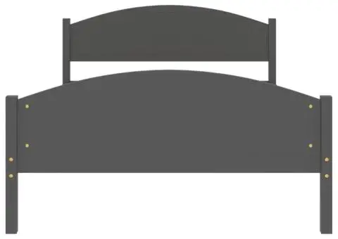 Cadru de pat, gri închis, 120x200 cm, lemn masiv de pin - 4/5