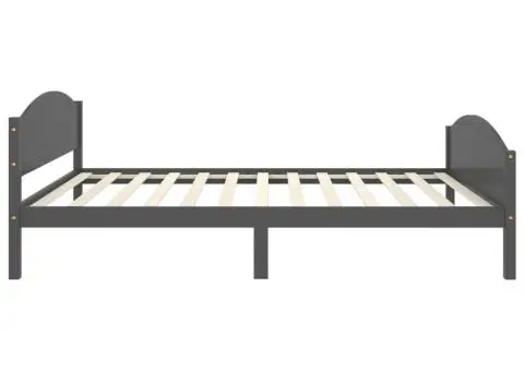 Cadru de pat, gri închis, 120x200 cm, lemn masiv de pin - 5/5
