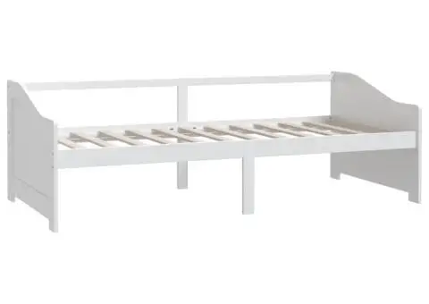 Pat de zi cu 3 locuri, alb, 90x200 cm, lemn masiv de pin - 3/5