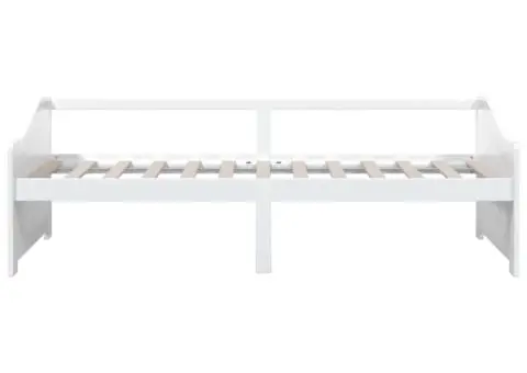 Pat de zi cu 3 locuri, alb, 90x200 cm, lemn masiv de pin - 4/5