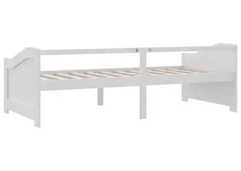 Pat de zi cu 3 locuri, alb, 90x200 cm, lemn masiv de pin - 5/5