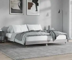 Cadru de pat, gri sonoma, 120x200 cm, lemn prelucrat