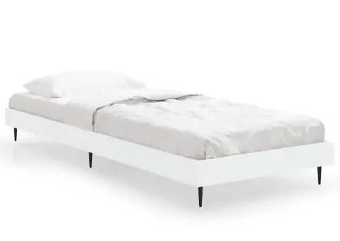 Cadru de pat, alb, 75x190 cm, lemn prelucrat - 2/5