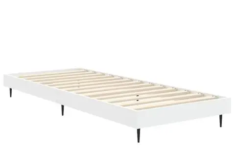 Cadru de pat, alb, 75x190 cm, lemn prelucrat - 5/5