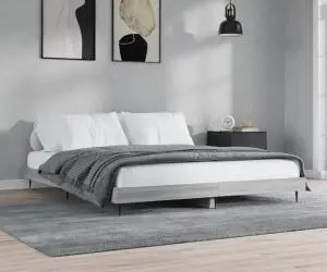 Cadru de pat, gri sonoma, 140x200 cm, lemn prelucrat