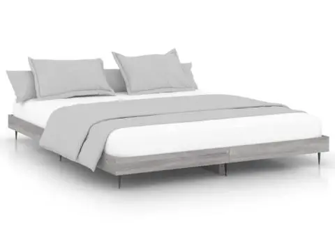 Cadru de pat, gri sonoma, 140x200 cm, lemn prelucrat - 2/5