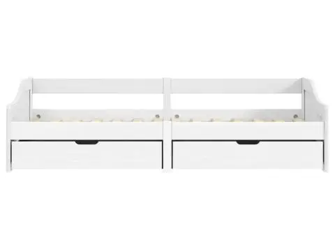 Pat de zi cu 2 sertare "IRUN", alb, 90x200 cm, lemn masiv pin - 5/5