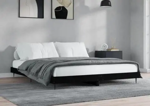 Cadru de pat fără saltea Negru 160x200cm Lemn prelucrat - 1/5
