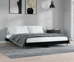 Cadru de pat fără saltea Negru 160x200cm Lemn prelucrat