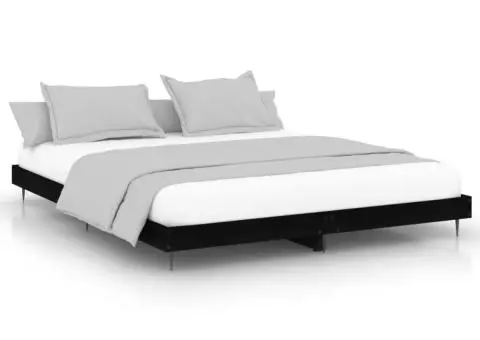 Cadru de pat fără saltea Negru 160x200cm Lemn prelucrat - 2/5