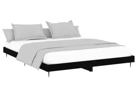 Cadru de pat fără saltea Negru 160x200cm Lemn prelucrat - 3/5