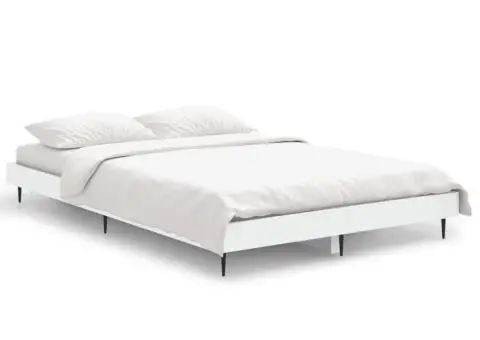 Cadru de pat, alb, 120x190 cm, lemn prelucrat - 2/5