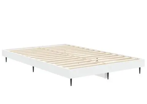 Cadru de pat, alb, 120x190 cm, lemn prelucrat - 5/5