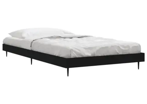 Cadru de pat, negru, 90x190 cm, lemn prelucrat - 3/5