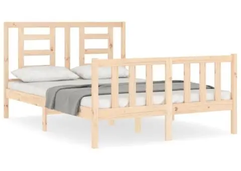 Cadru de pat fără saltea, 140x200 cm, lemn masiv pin - 2/5