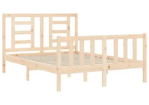 Cadru de pat fără saltea, 120x200 cm, lemn masiv pin - 5/5