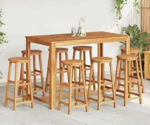 Taburete de bar, 8 buc., lemn masiv de acacia
