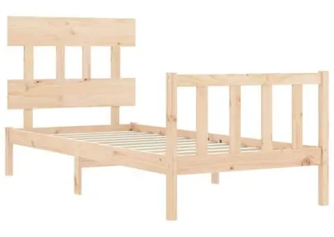 Cadru de pat cu tăblie single, lemn masiv - 5/5