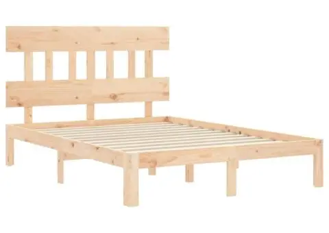 Cadru de pat fără saltea, 140x200 cm, lemn masiv pin - 5/5