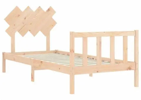 Cadru de pat fără saltea, 90x200 cm, lemn masiv pin - 5/5