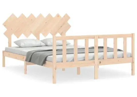 Cadru de pat fără saltea, 140x200 cm, lemn masiv pin - 2/5