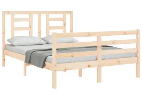 Cadru de pat cu tăblie, 120x200 cm, lemn masiv - 4/5