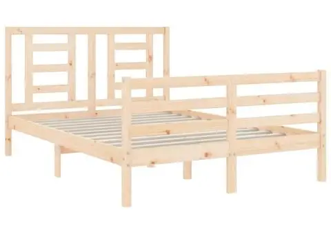 Cadru de pat cu tăblie, 120x200 cm, lemn masiv - 5/5