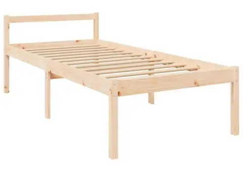 Cadru de pat senior cu tăblie, 90x200 cm, lemn masiv - 5/5