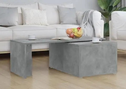 Măsuță de cafea, gri beton, 150 x 50 x 35 cm, lemn prelucrat - 3/5